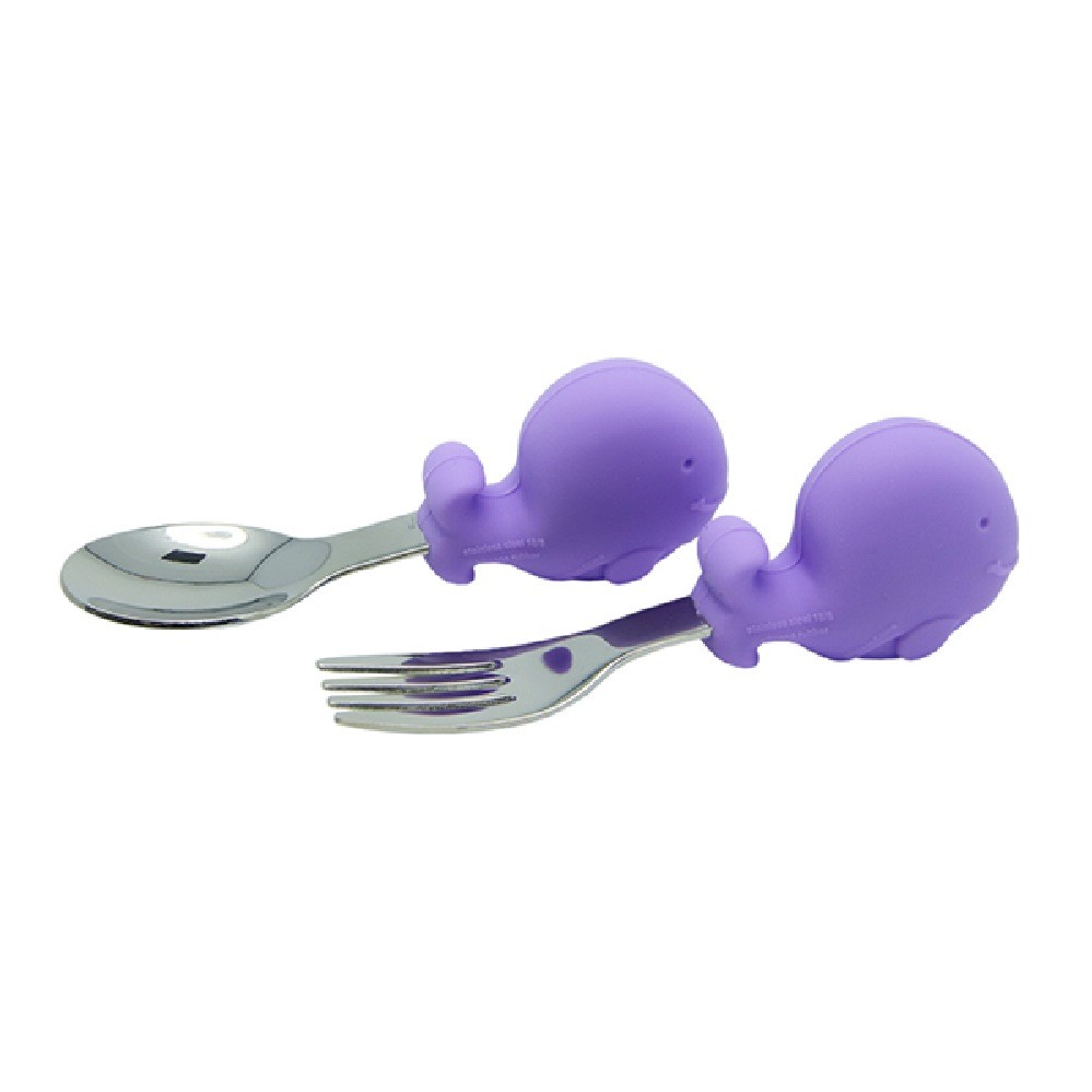 Marcus & Marcus Palm Grasp Cutlery Lilac Cutlery Baby Bunting AU