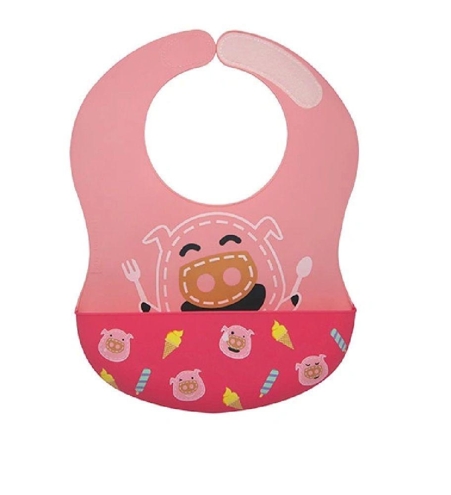 Marcus & Marcus Wide Silicone Bib - Pink | Baby Bunting AU