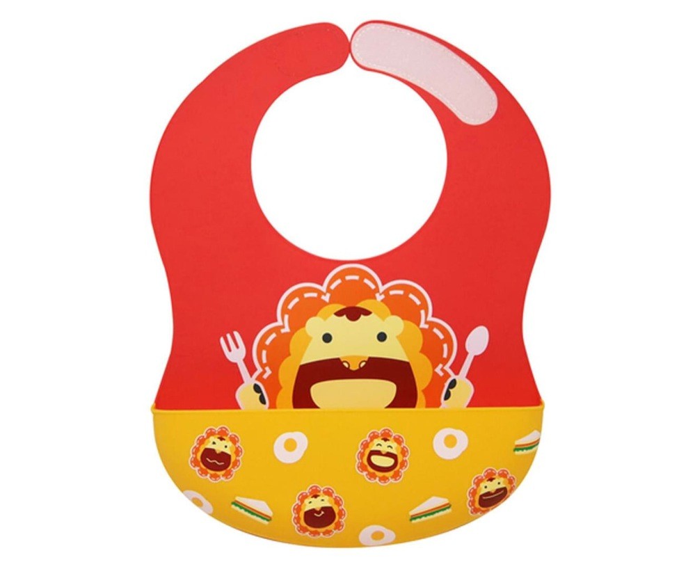 Marcus & Marcus Wide Silicone Bib - Red | Baby Bunting AU