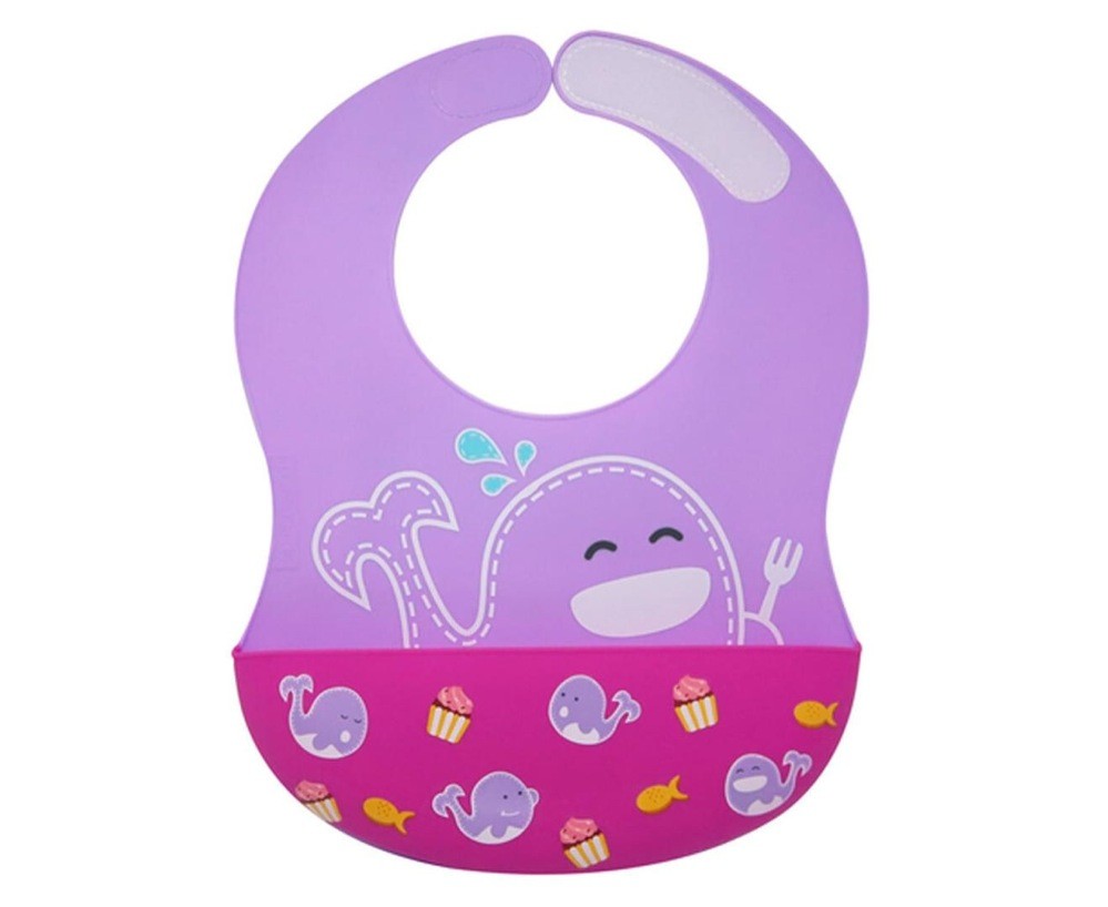 Marcus & Marcus Wide Silicone Bib - Lilac | Baby Bunting AU