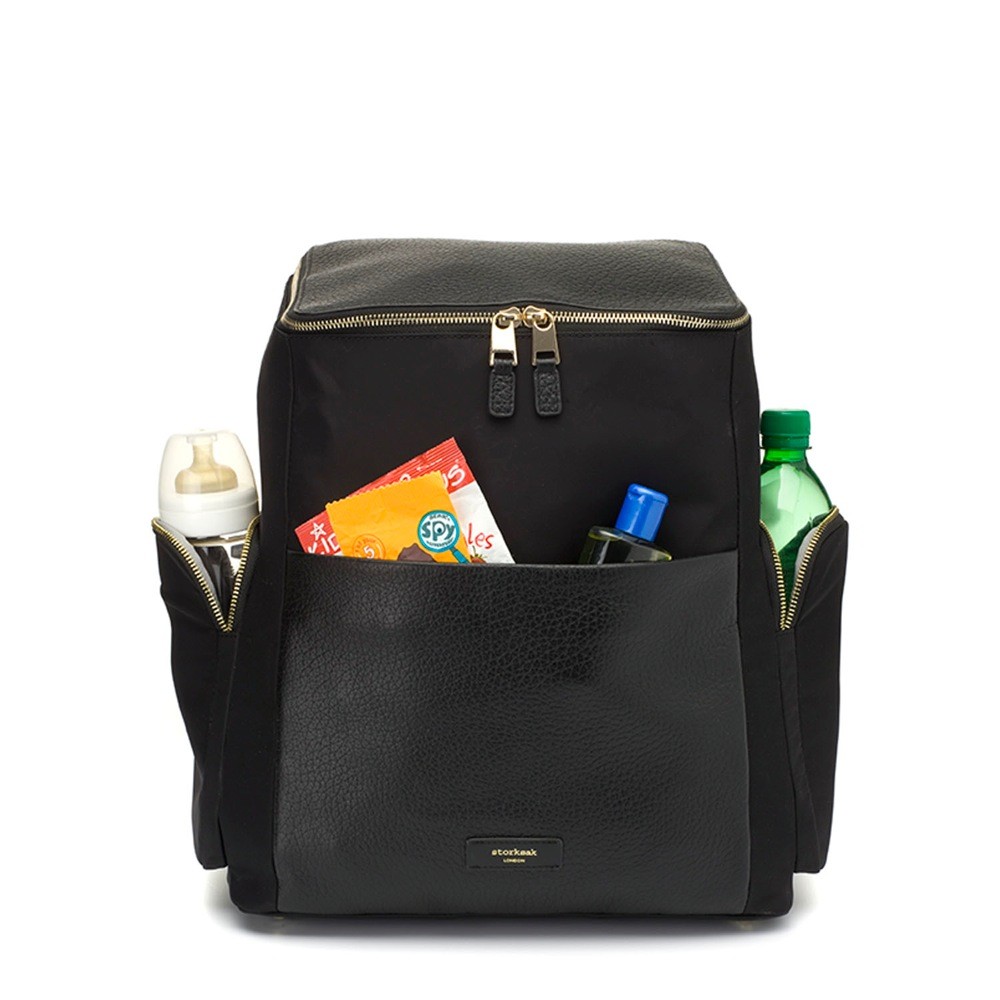 Storksak Alyssa Nappy Bag Black & Gold Nappy Bags Baby Bunting AU