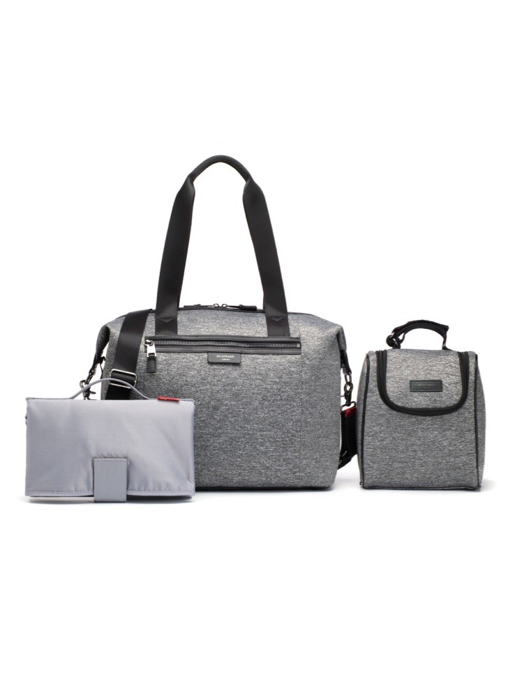 Storksak Stevie Nappy Bag Luxe Scuba Grey Marl Nappy Bags Baby