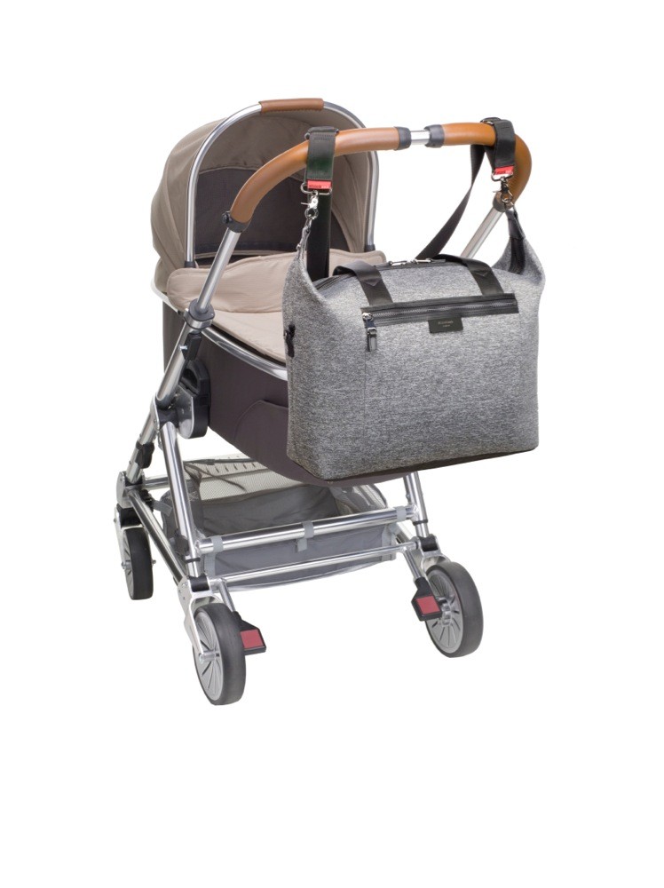 Storksak Stevie Nappy Bag Luxe Scuba Grey Marl Nappy Bags Baby
