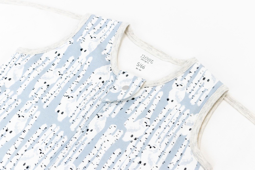 Nest Organic Swaddle Sleeping Bag 1.0 Tog Hide N Hoot 06 Months