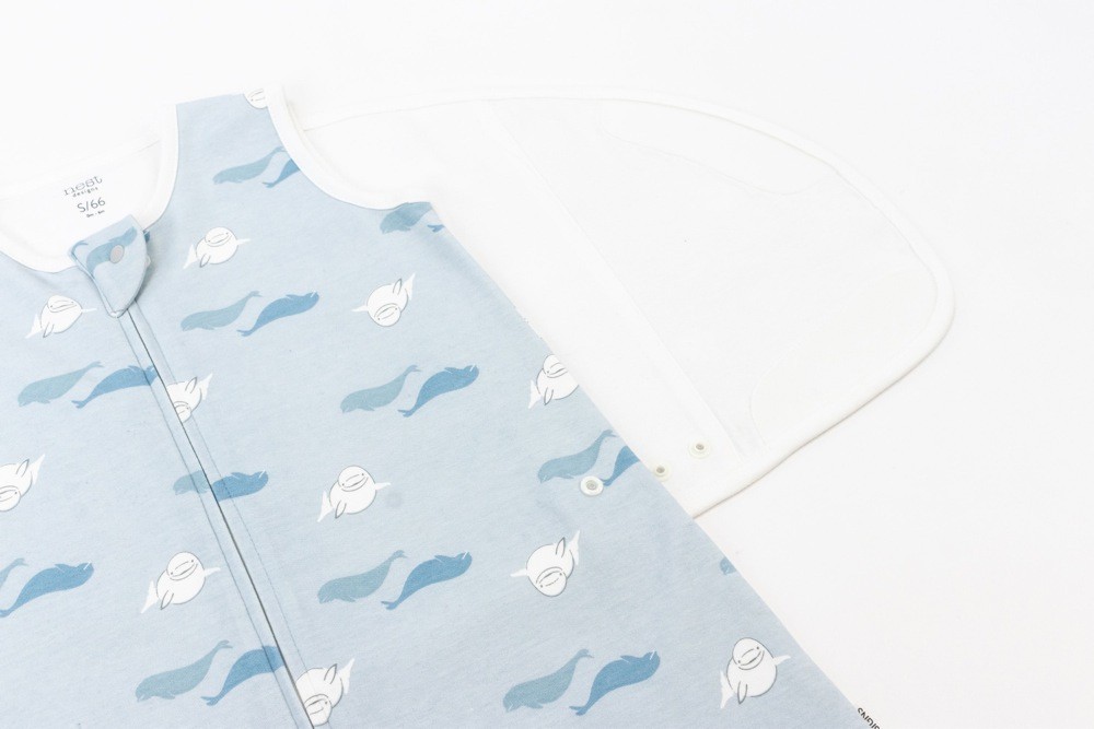 Nest Organic Swaddle Sleeping Bag 1.0 Tog Beluga Boogie 06 Months