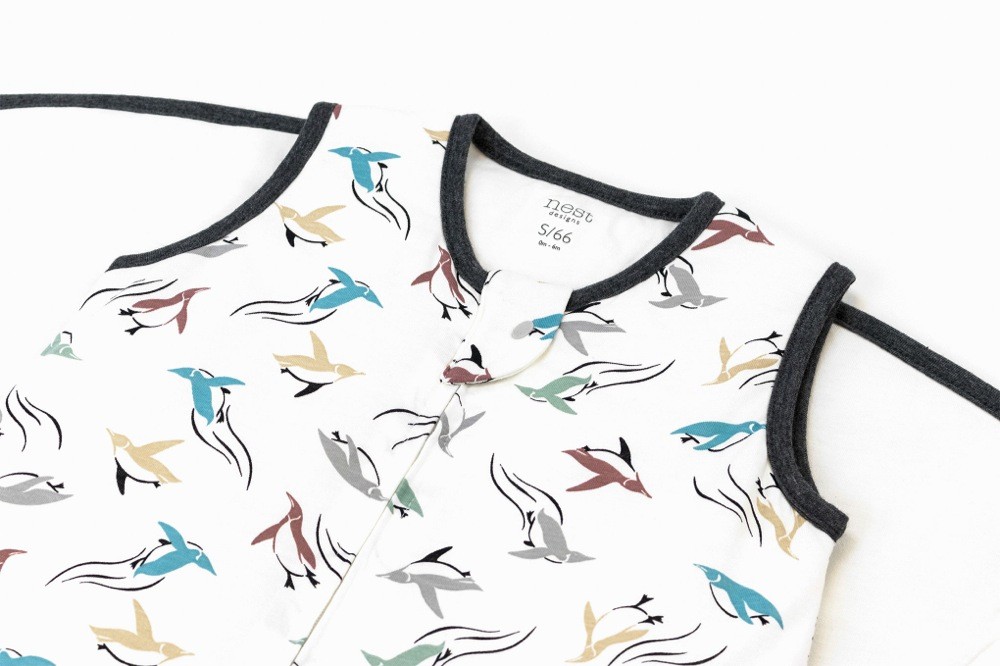 Nest Bamboo Cotton Swaddle Sleeping Bag 2.5 Tog Rainbow Swim 06 Months