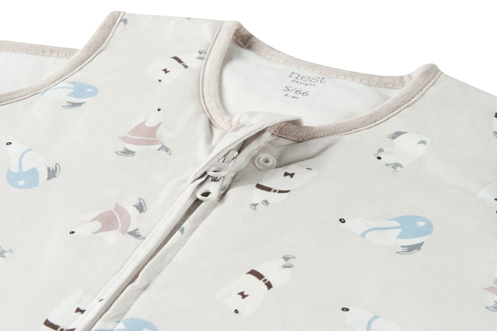 Nest Bamboo Cotton Swaddle Sleeping Bag 2.5 Tog Winter Skate 06 Months