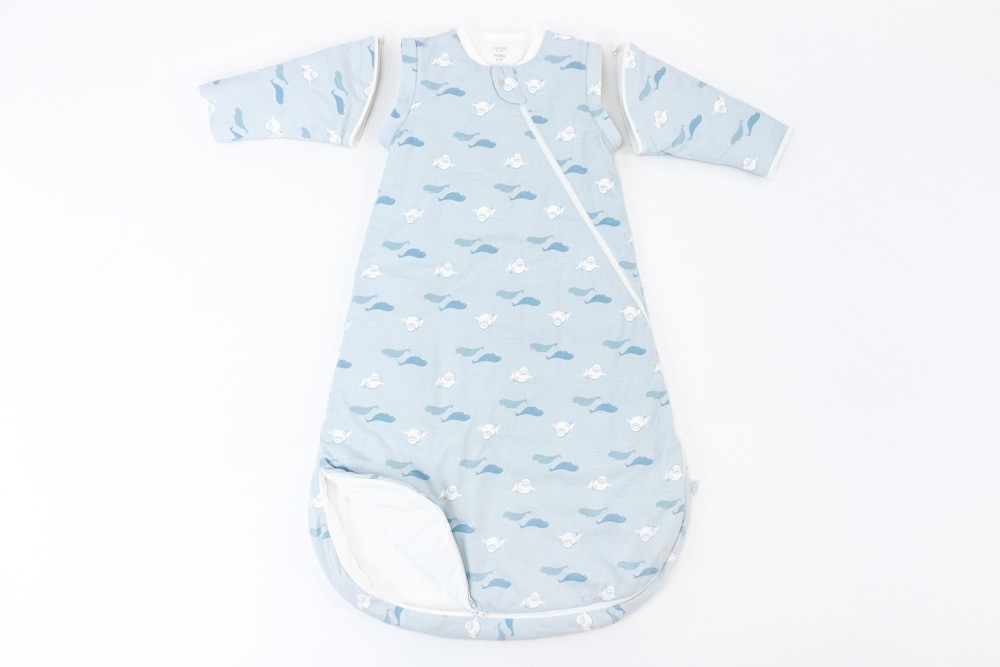 Nest Organic Sleeping Bag Long Sleeve 3.5 Tog Beluga Boogie 618 Months Baby Bunting AU
