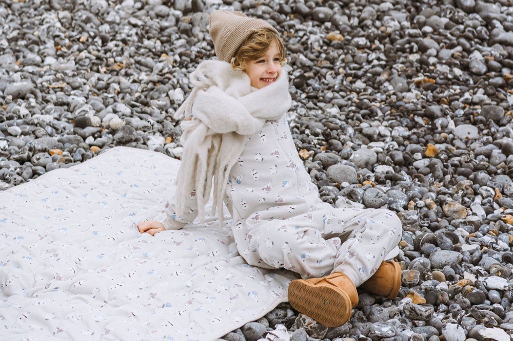 Nest Organic Sleep Suit Long Sleeve 1.0 Tog Winter Skate Large Baby