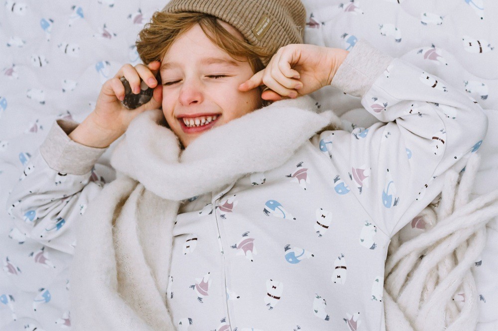 Nest Organic Sleep Suit Long Sleeve 1.0 Tog Winter Skate Large Baby