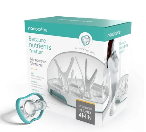 Nanobebe Microwave Steriliser Teal Clear Baby Bunting AU