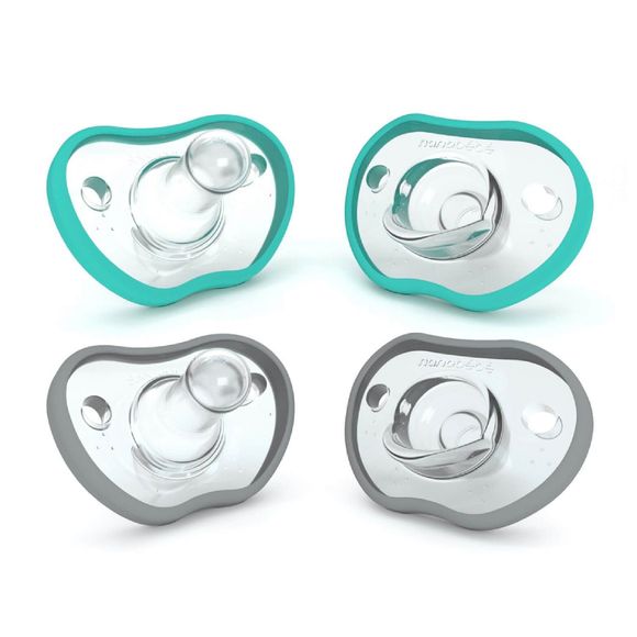 Nanobebe Flexy Pacifier 4 Pack Grey / Teal 0-3 Months