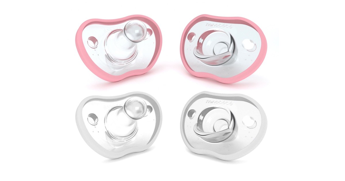 Nanobe Pacifiers Nanobebe Flexy Pacifier 4 Pack Pink / White 0-3 Months | Baby Bunting AU