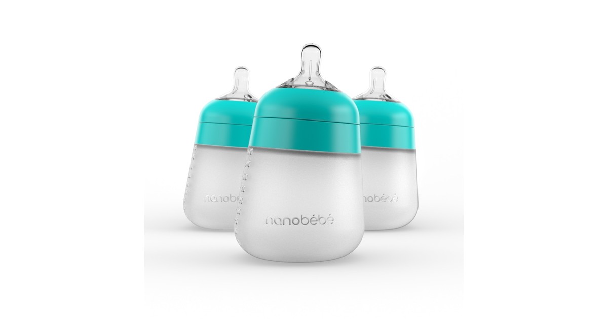 Nanobebe Flexy Silicone Bottle 3Pk Teal | Baby Bunting AU