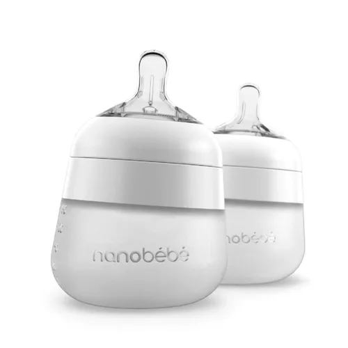 Nanobebe Flexy Silicone 150Ml 2Pk White Baby Bunting AU
