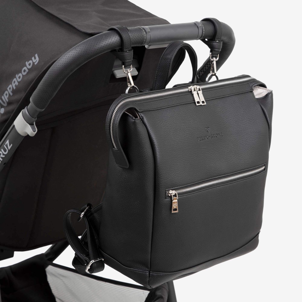 Felix + Stone Archie Backpack Black Nappy Bags Baby Bunting AU