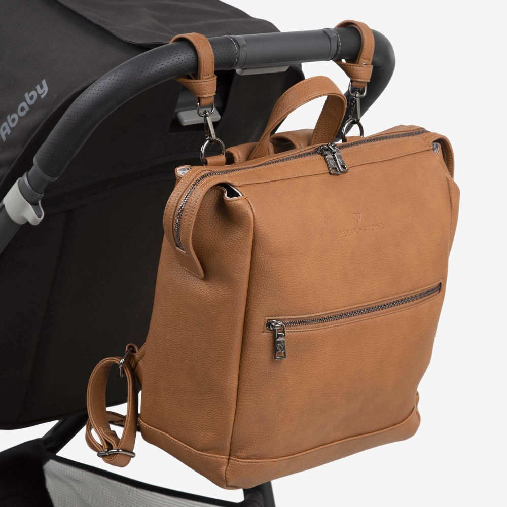 Felix + Stone Archie Backpack Tan Nappy Bags Baby Bunting AU