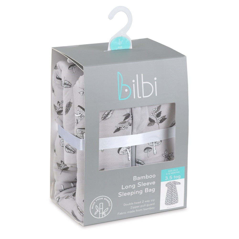 Bilbi Sleeping Bag Bamboo 3.5 Tog Mushrooms 312 Months Baby Bunting NZ