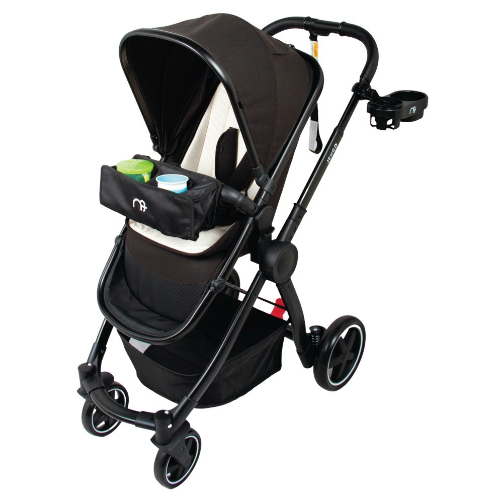 Jengo Universal Stroller Tray Black Pram Organiser Baby Bunting NZ