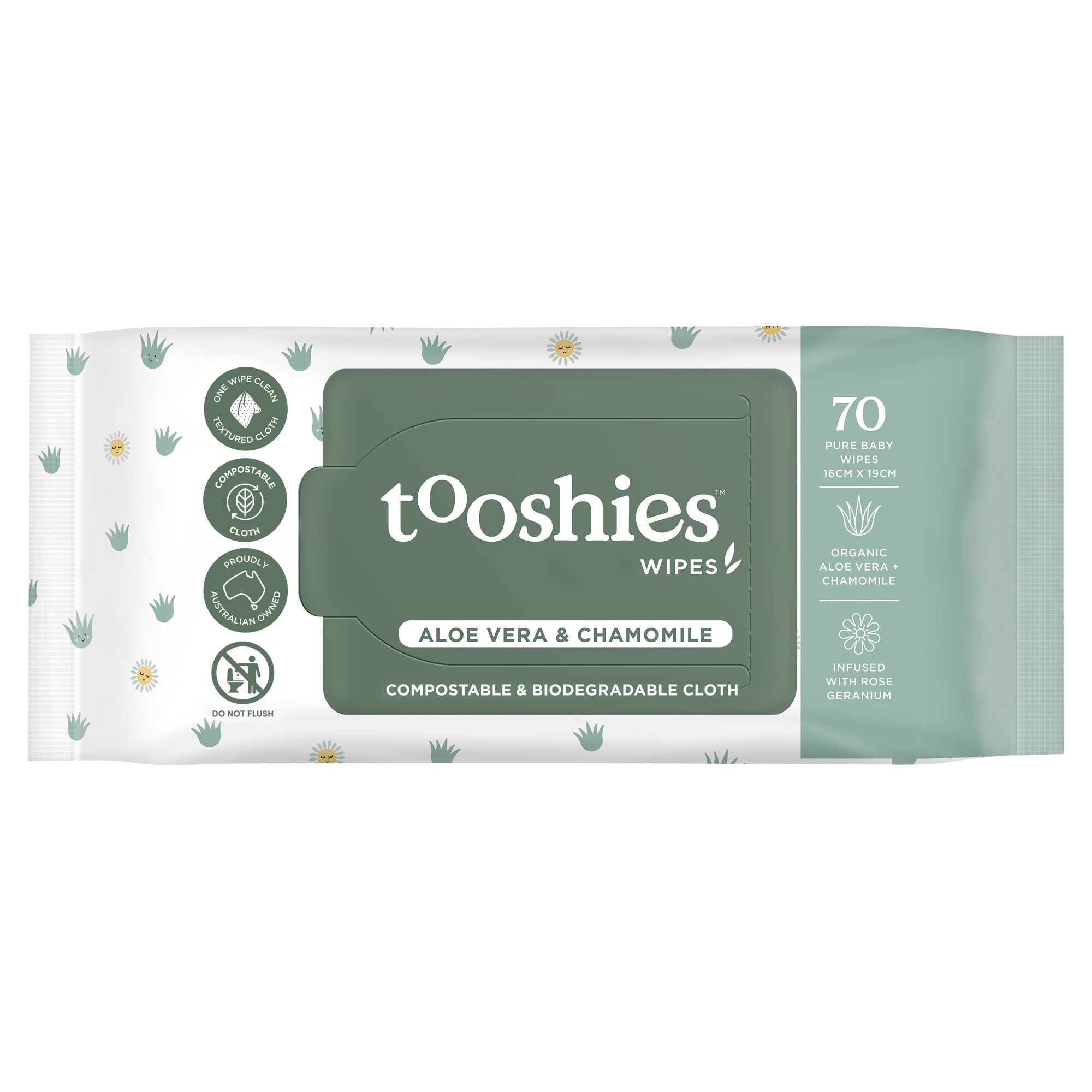 Tooshies Baby Wipes Aloe Vera Chamomile 70 Pack Baby Bunting AU