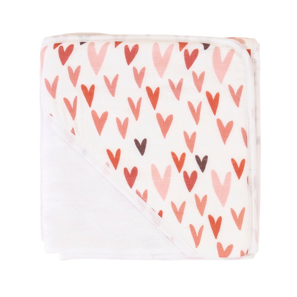 All4Ella Hooded Towel Hearts Hooded Towels Baby Bunting AU