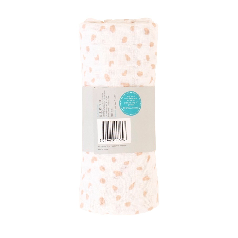 All4Ella Muslin Wrap Dots | Wraps | Baby Bunting AU