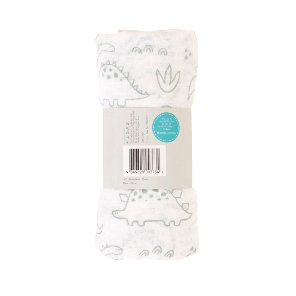 All4Ella Muslin Wrap Dino Wraps Baby Bunting AU