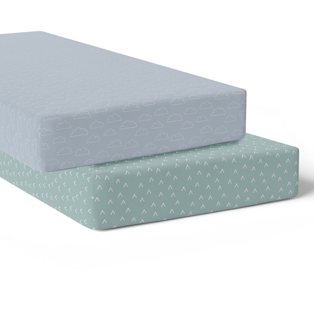 Bubba Nordic Cot Fitted Sheet Sky/Mint 2 Pack | 15% off Bubba Blue ...