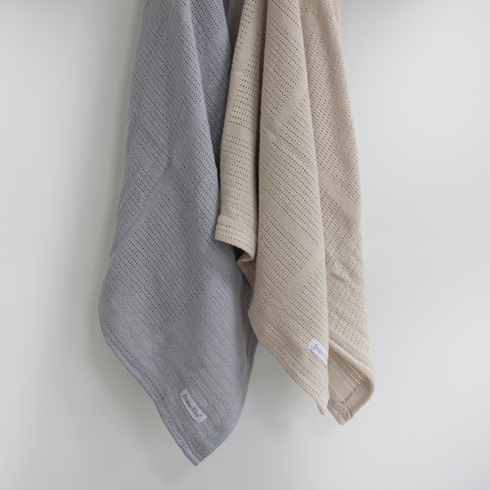 Bubba Nordic Cellular Blanket Grey/Sand Manchester Sale Baby Bunting AU