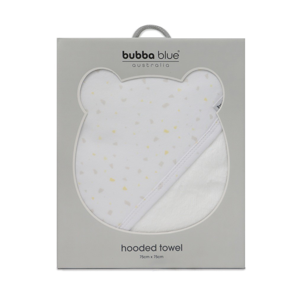 Bubba Blue Essentials Hooded Towel Terrazzo White Baby Bunting AU