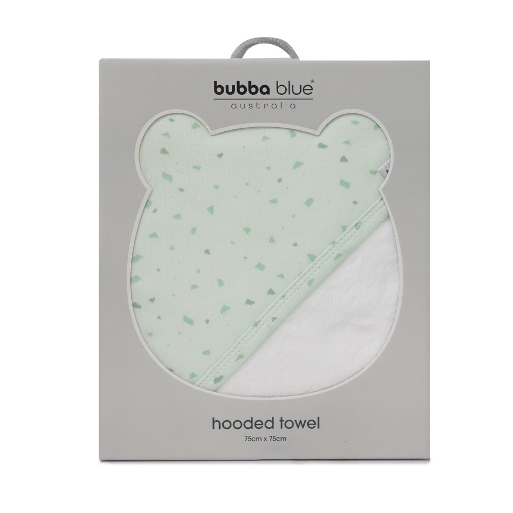 Bubba Blue Essentials Hooded Towel Terrazzo Mint Baby Bunting AU