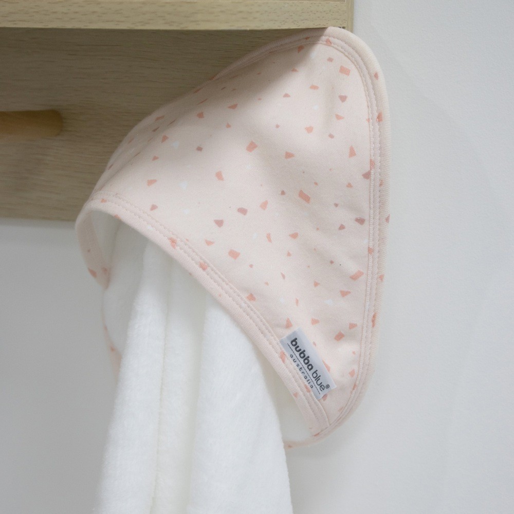 Bubba Blue Essentials Hooded Towel Terrazzo Rose Baby Bunting AU
