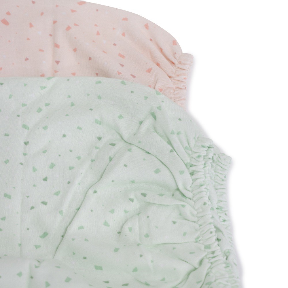 Bubba Essentials Bassinet/Cradle Fitted Sheet Terrazzo Rose/Mint 2 Pack ...