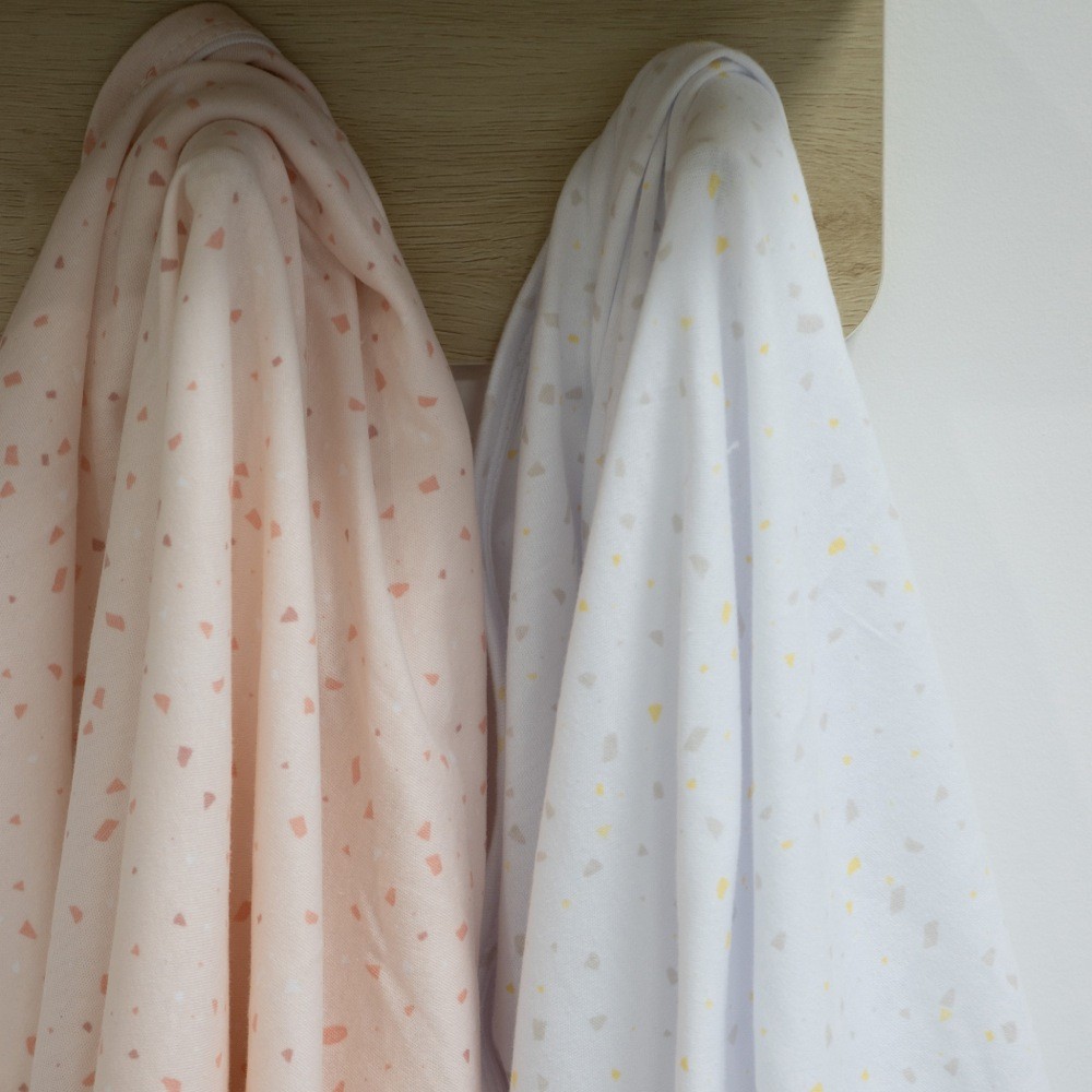 Bubba Essentials Jersey Wraps Terrazzo White/Rose 2 Pack Bedding