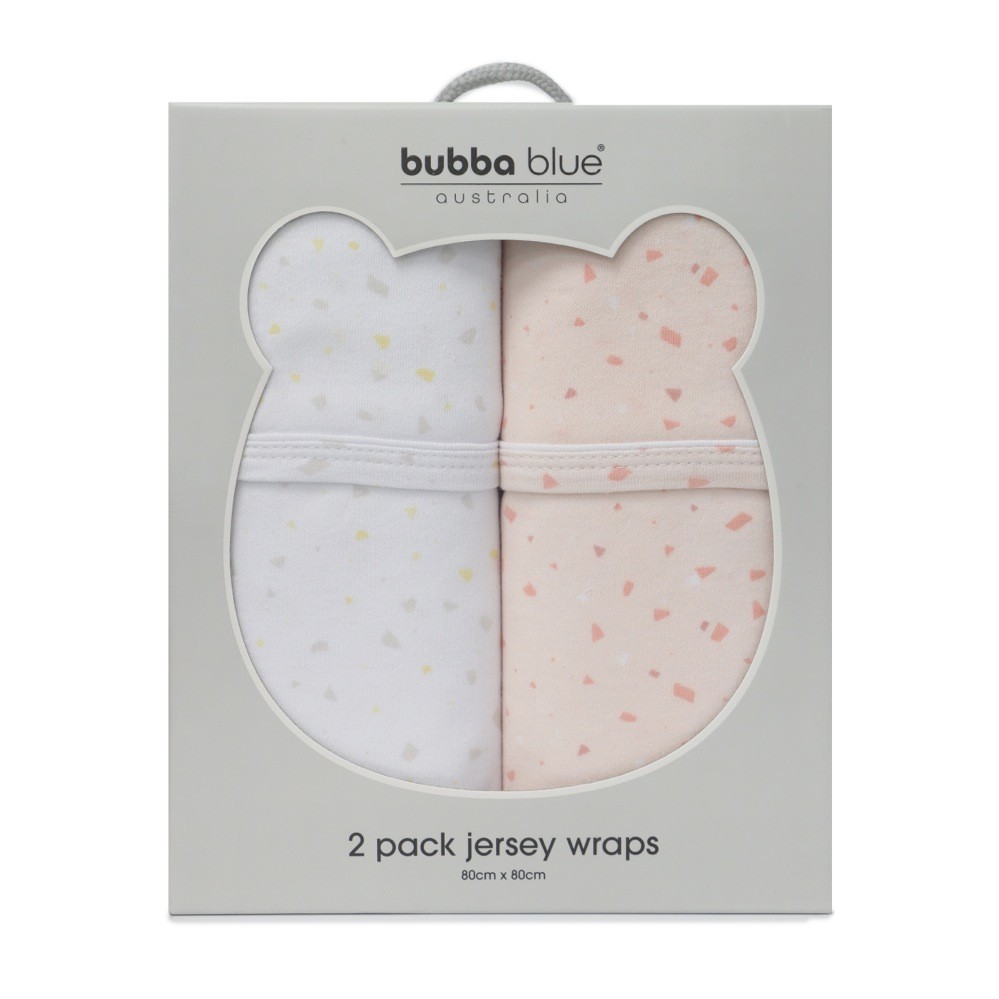Bubba Essentials Jersey Wraps Terrazzo White/Rose 2 Pack Bedding