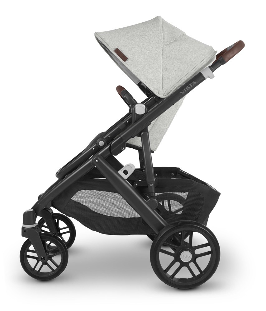 Uppababy Vista V2 Stroller White & Grey Chenille/Carbon/Chestnut