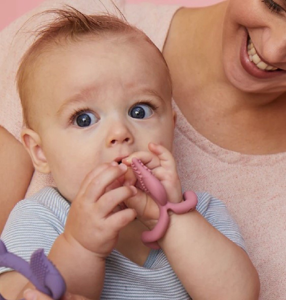 B.Box Wrist Teether Blush Teethers Baby Bunting AU