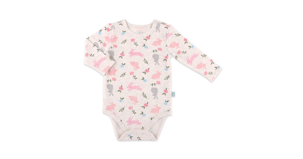 Nature Baby Merino LS Bodysuit - Bunny Tales Biscuit main image 1