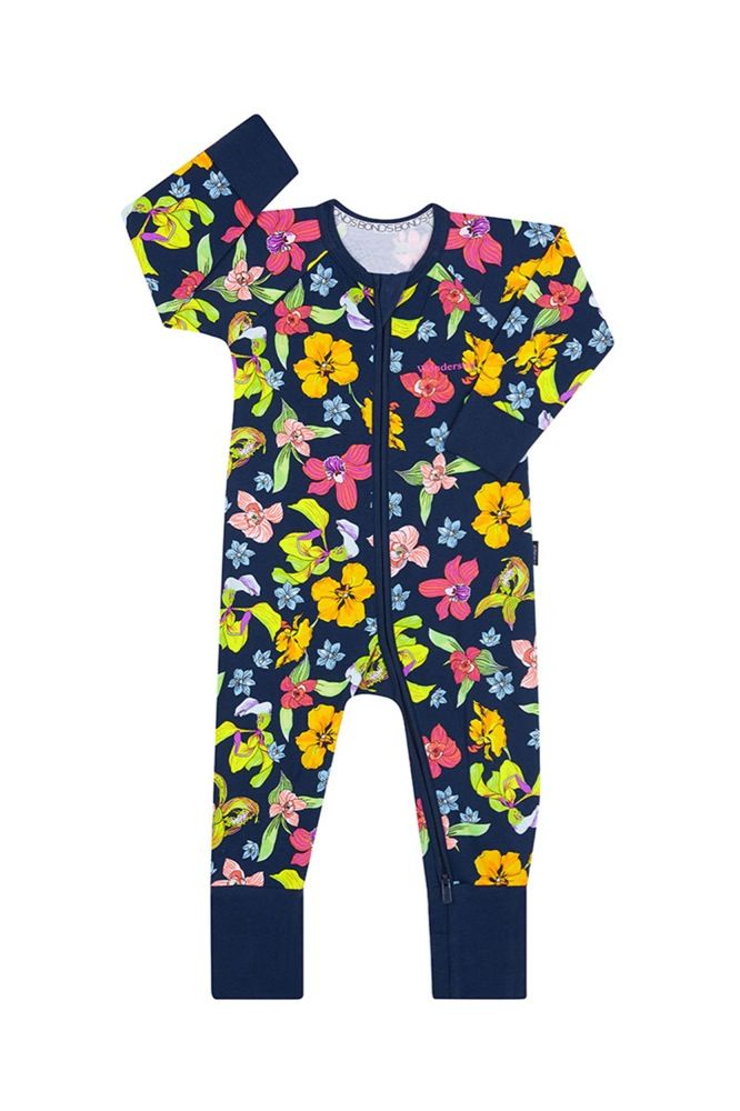 Bonds Zip Wondersuit Lush Garden Black | Baby Onesies | Baby Bunting NZ