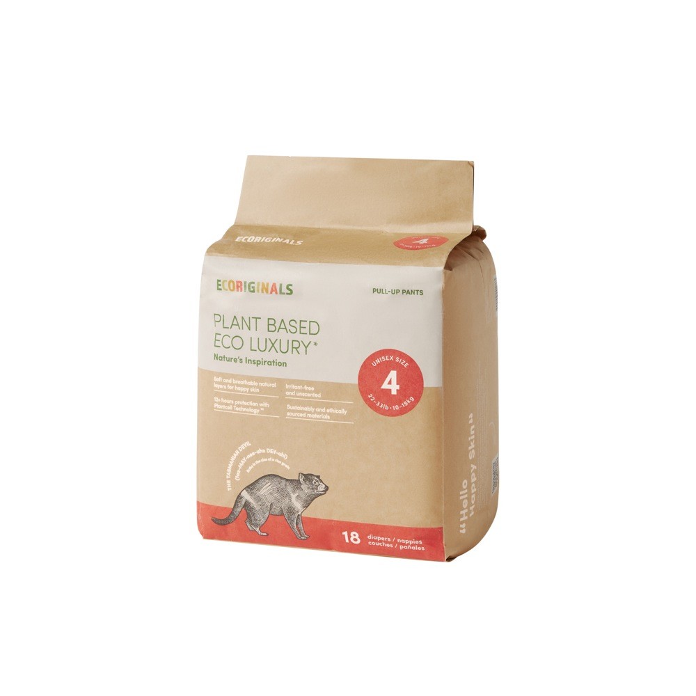 Ecoriginals Toddler Nappy Pants Size 4 18Pk Gen2 Disposable Baby