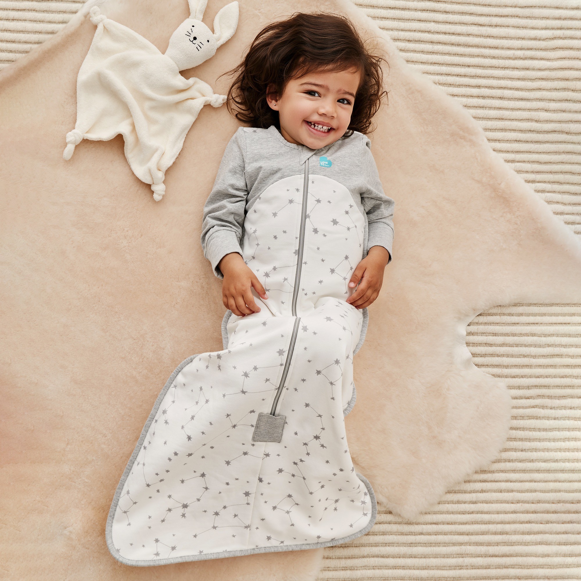 Love to Dream Sleeping Bag Long Sleeve Stellar 1.0 Tog White 1836