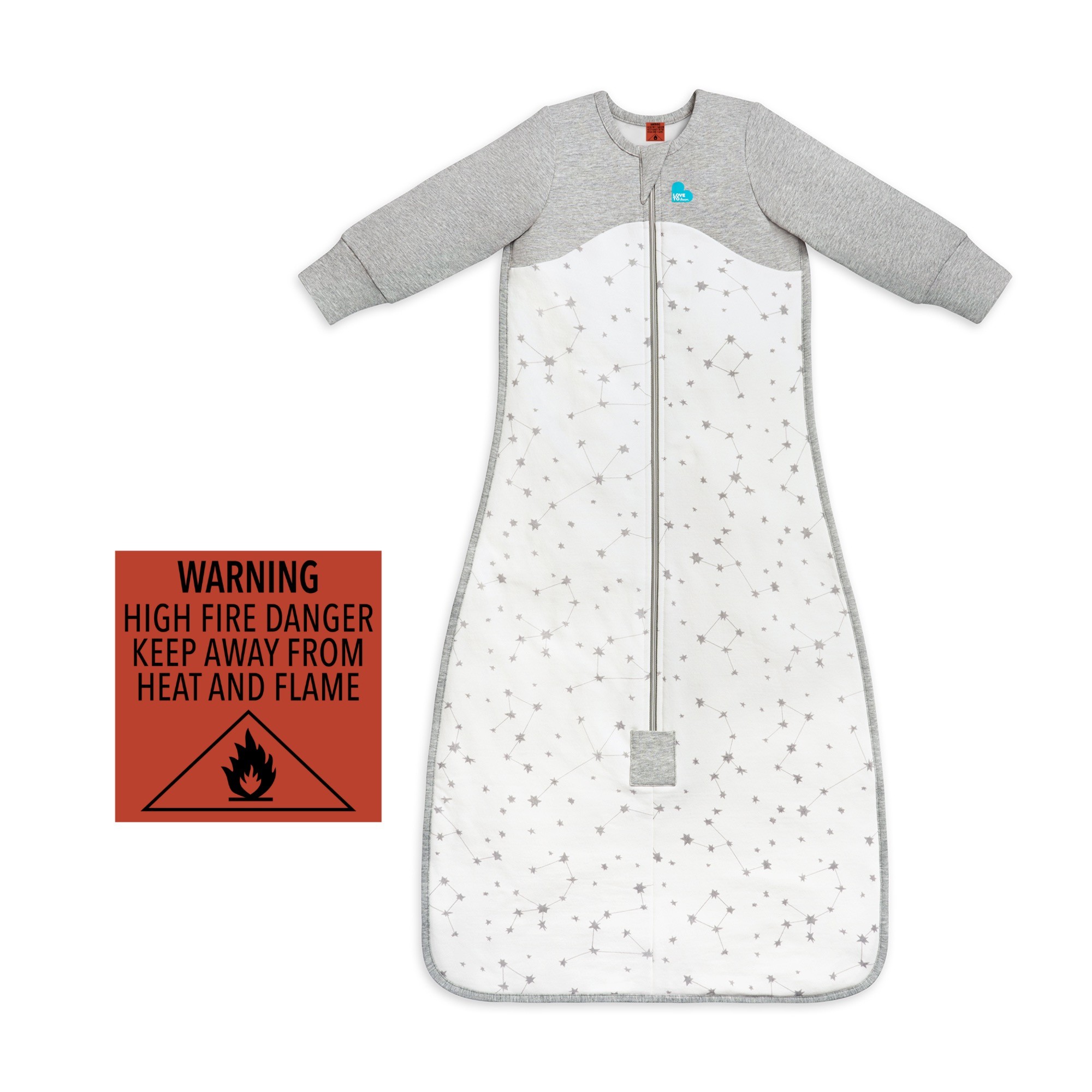 Love to Dream Sleeping Bag Long Sleeve Stellar 1.0 Tog White 1836
