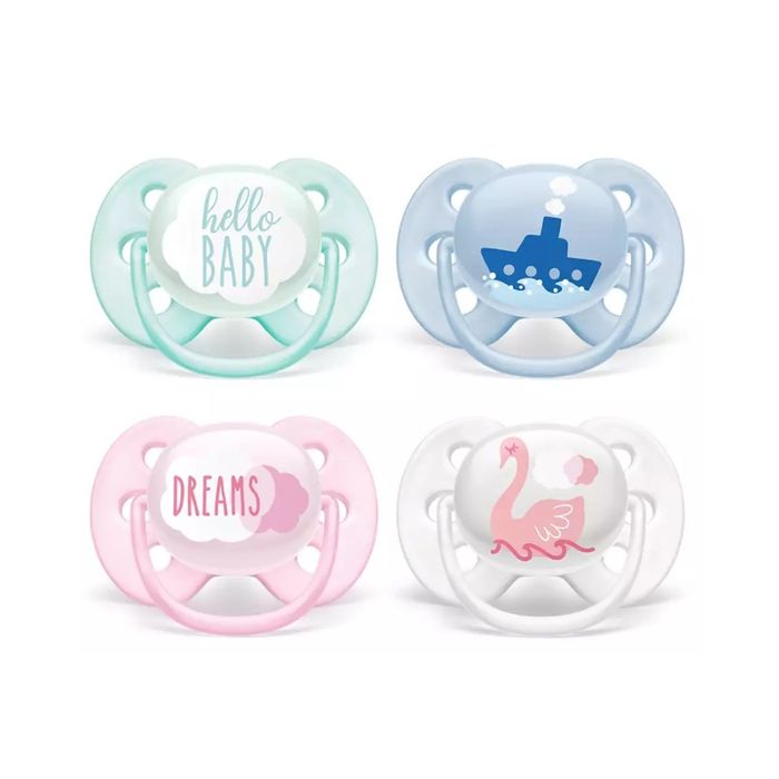 Avent Ultra Soft Soother Deco 0-6M 2Pk, Soothers