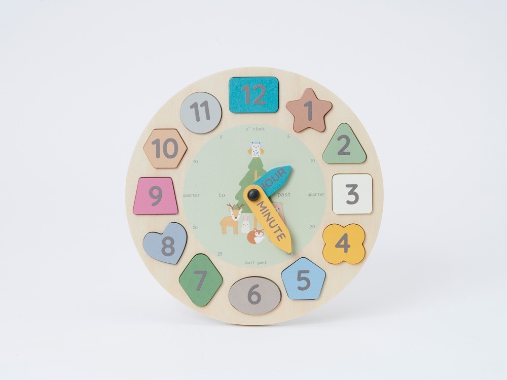 Oscar & Florri Wooden Clock Puzzles Baby Bunting AU