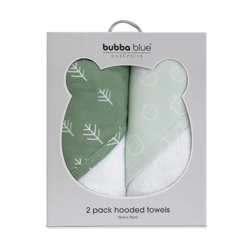 Bubba Nordic 2 Pack Hooded Towel Avocado/Forest | Baby Bunting NZ