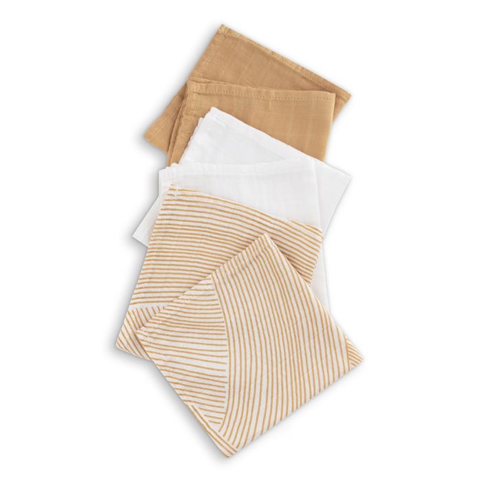 Little Bamboo Muslin Wash Cloths Natural White 6 Pack