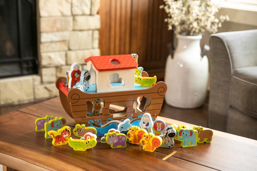 Fat Brain Wooden Noah'S Ark Sort & Play Set Interactive Toys Baby