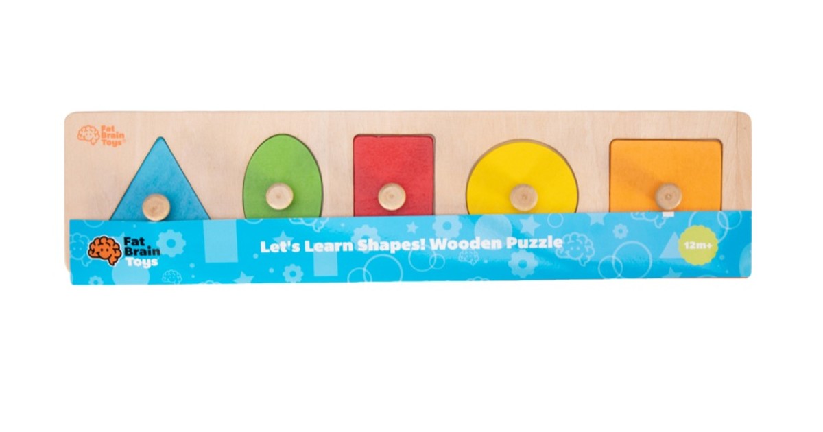 Fat Brain Wooden Let'S Learn Shapes! Puzzle Baby Bunting AU