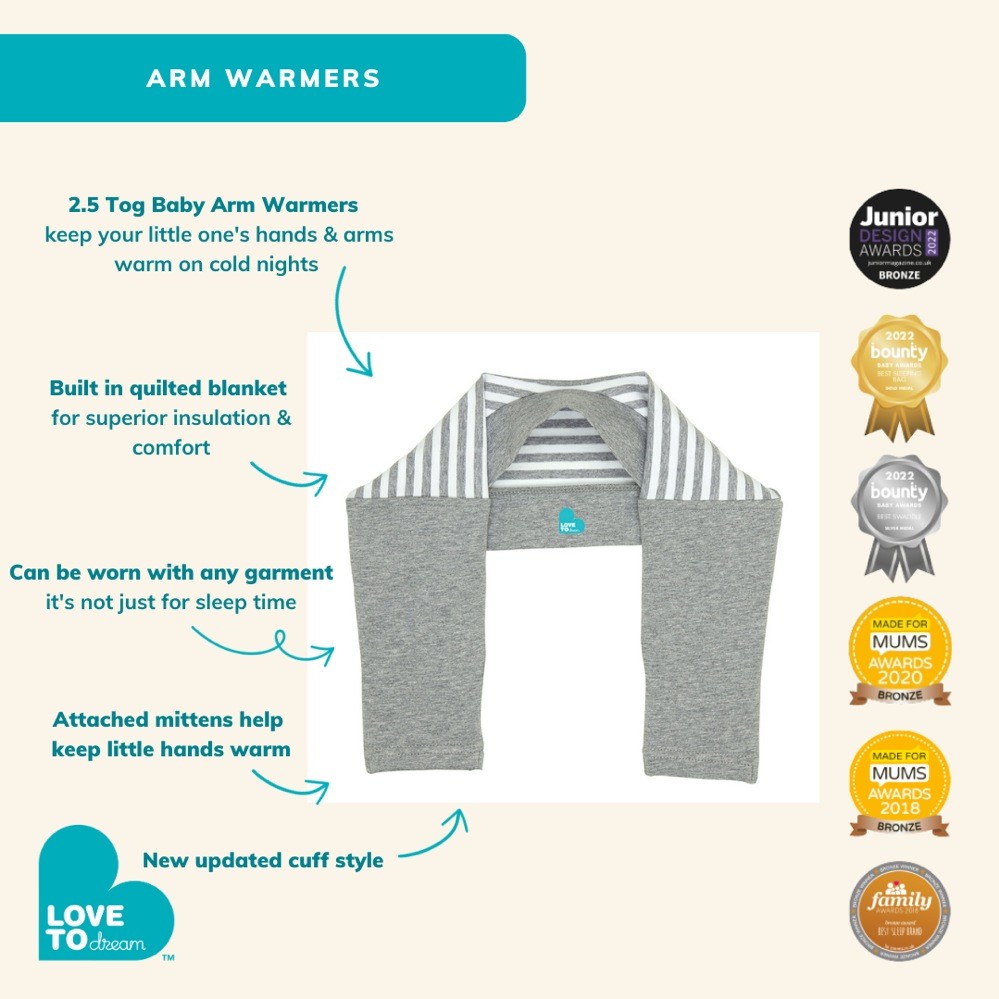 Love To Dream Arm Warmers 2.5 Tog Grey 412 Months Baby Bunting AU
