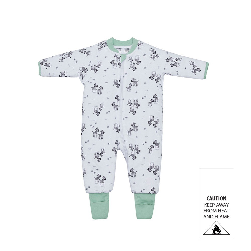 Snugtime Cotton Interlock Long Sleeve Sleep Suit 2.2 Tog Zebra Size 0